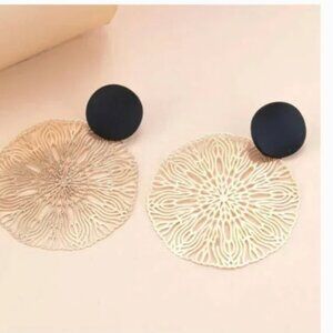 ❤️ FREE Hollow Round Boho Geo Hipster Hippie Art Deco Farm Medallion Earrings